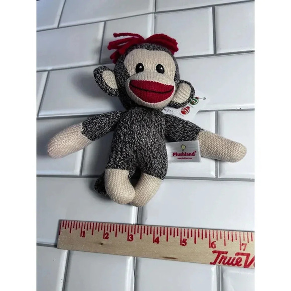 Plushland Sock Monkey Sockiez Plush Animal Toy New With Tag - Picture 7 of 8
